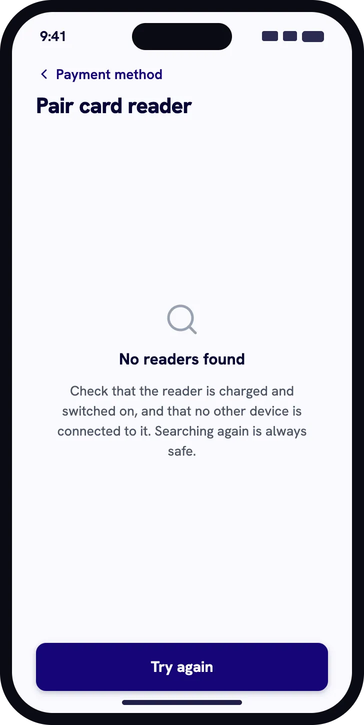 Nuemed Pay no readers found screen